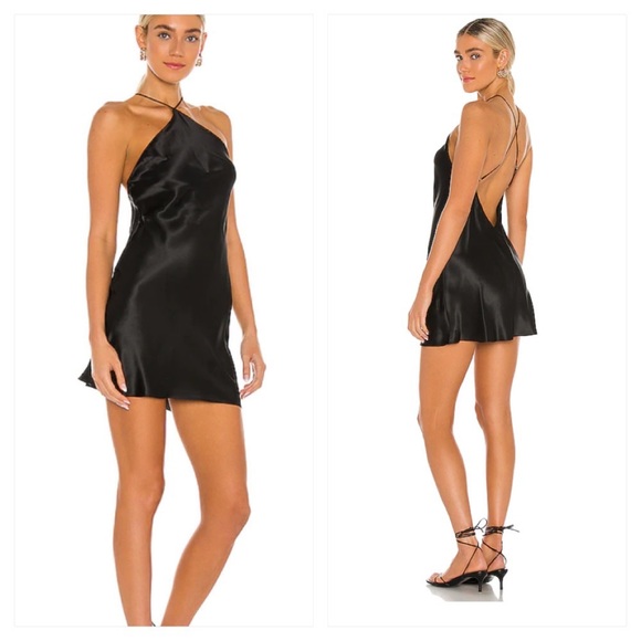 Amanda Uprichard Dresses & Skirts - AMANDA UPRICHARD Claudia Mini Dress In Black silk